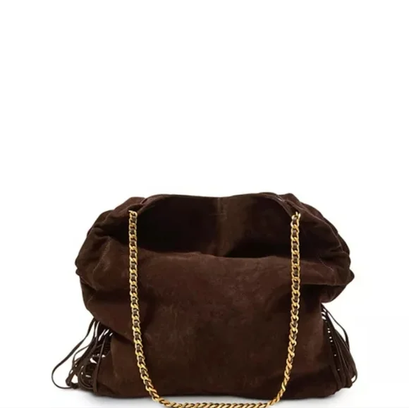 Veronica Beard Large Suede Fringe Slouch Shoulder Bag - Picture 16 of 16